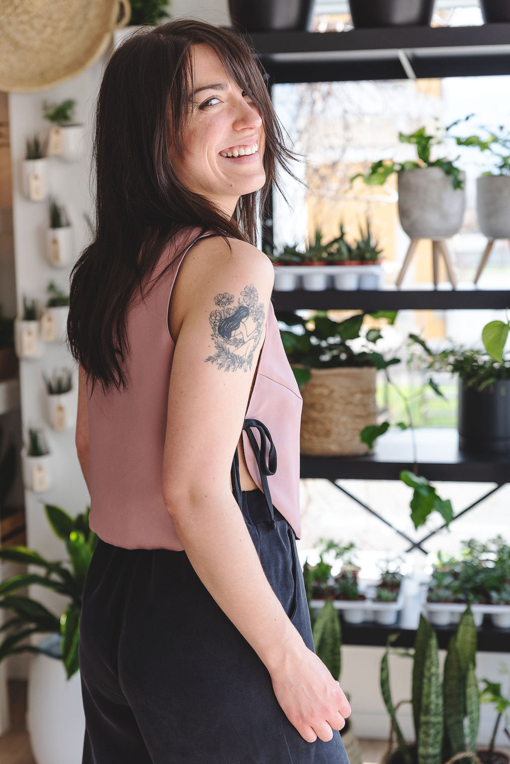 Camisole réversible ajustable - vieux rose